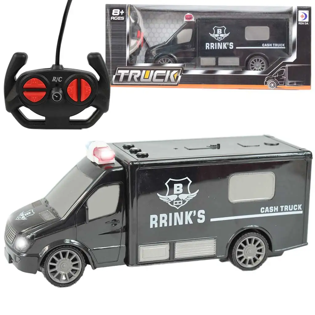 imagen de Furgón de transporte de dinero RC con control remoto y efectos de luz 1/30 de escala 20cm 1