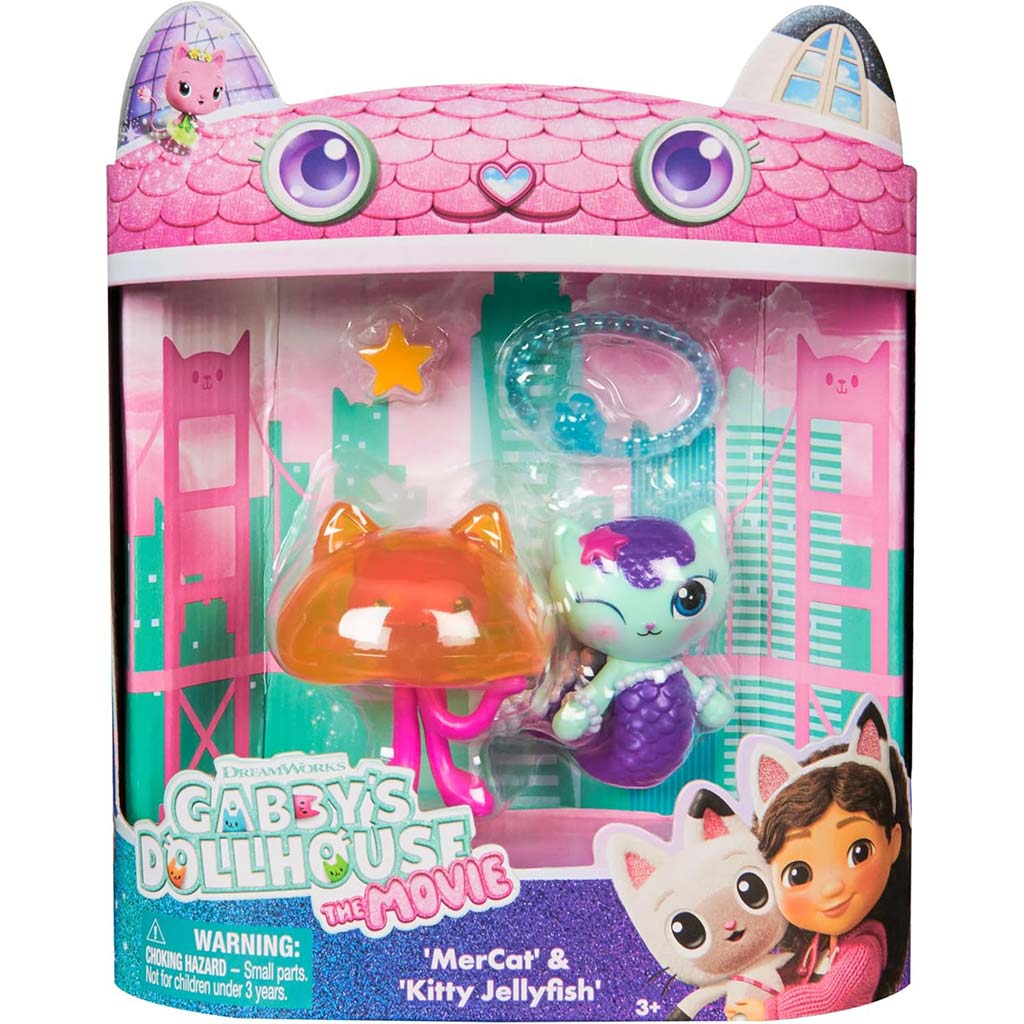 imagen de Gabi casa de muñecas Cine: paquete de figuras 2 - MerCat y Kitty Jellyfish - Spin Master 1