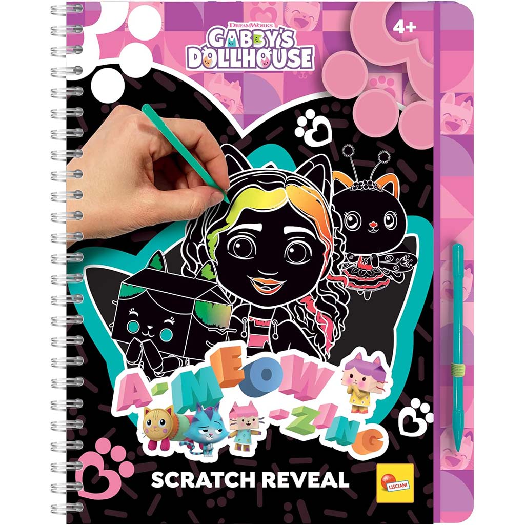 imagen de Gabi casa de muñecas: Cuaderno de rascar A-meow-zing de 44 páginas - Lisciani 1