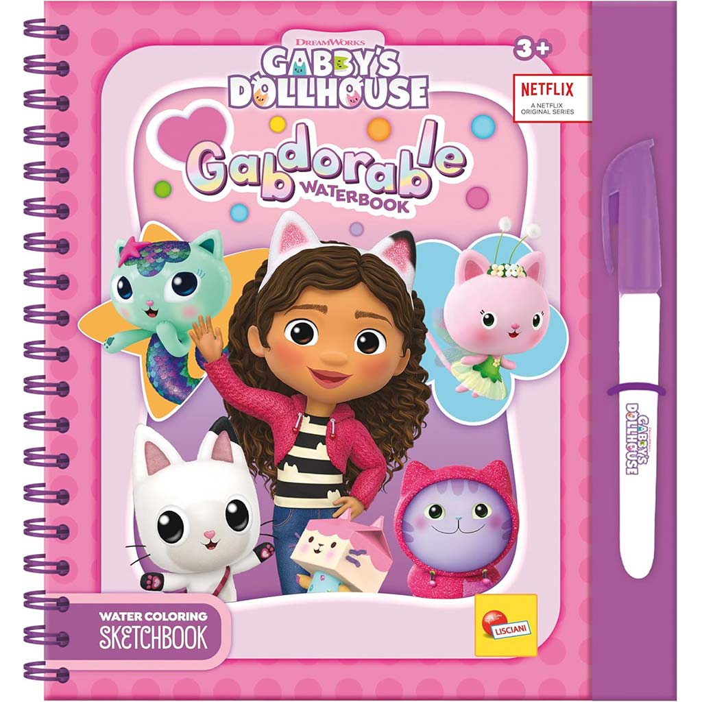 imagen de Gabi casa de muñecas Gabdorable libro para colorear pintable con agua - Lisciani 1