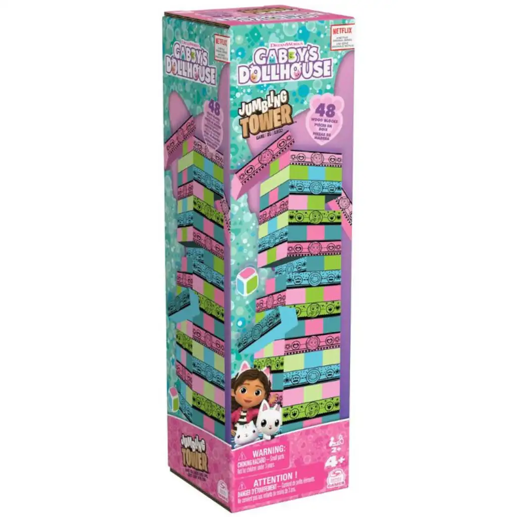 imagen de Gabi Casa de Muñecas: Juego de mesa Jenga de torre de colores - Spin Master 1