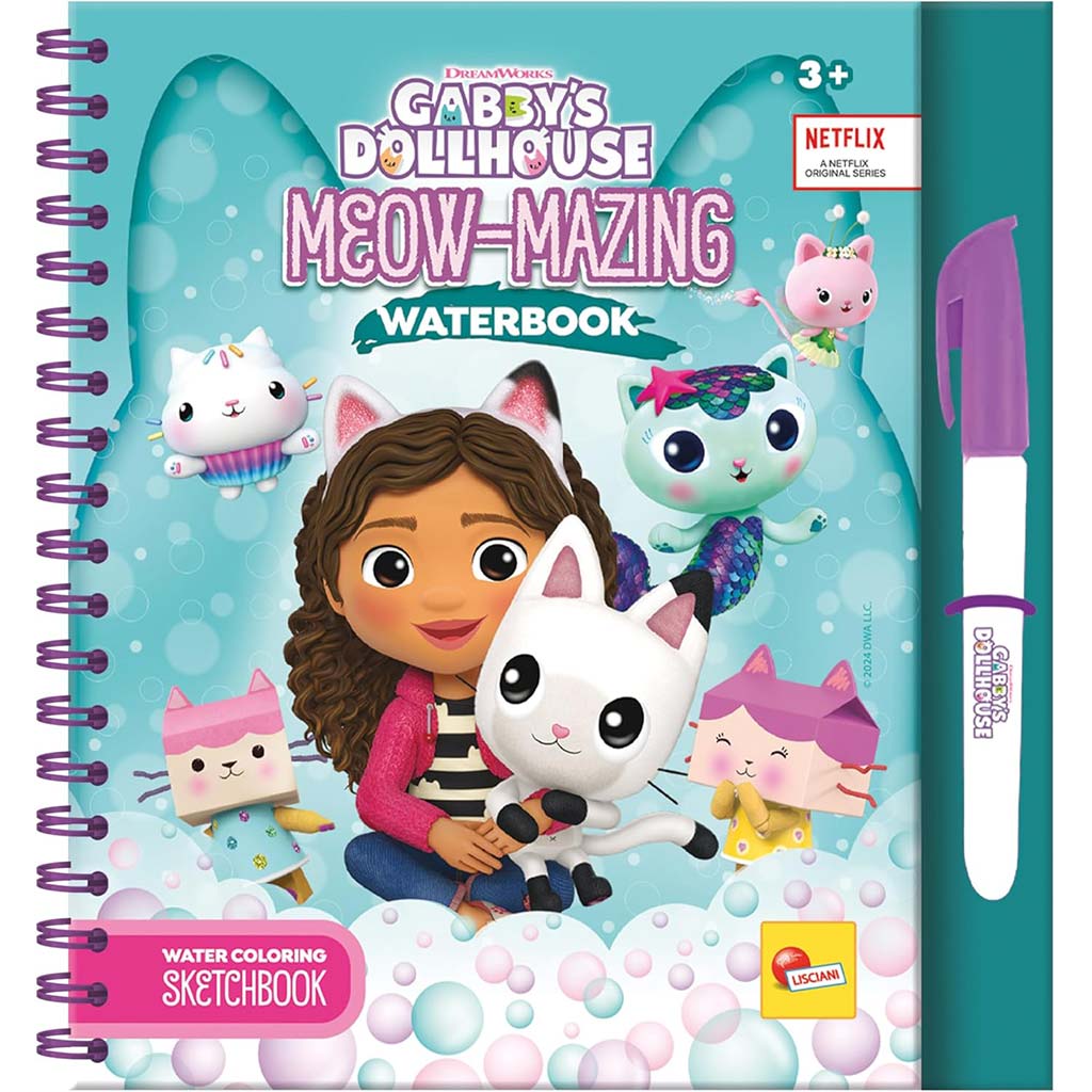 imagen de Gabi casa de muñecas Meow-Mazing libro para colorear pintable con agua - Lisciani 1