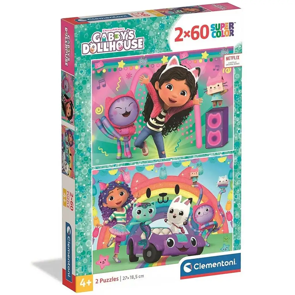 imagen de Gabi casa de muñecas: Super Color Puzzle 2x60 piezas - Clementoni 1