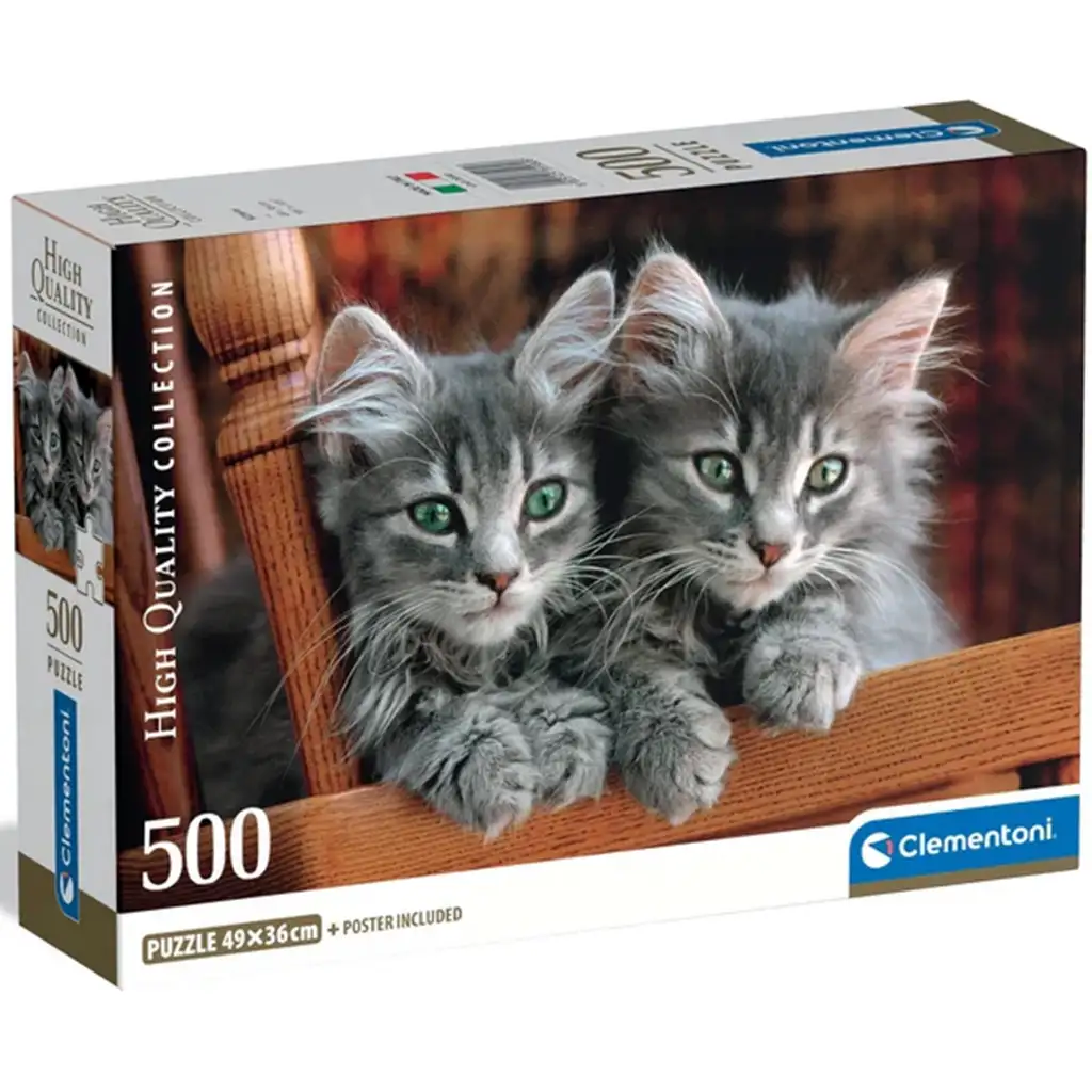imagen de Gatos grises 500 piezas HQC rompecabezas - Clementoni 1