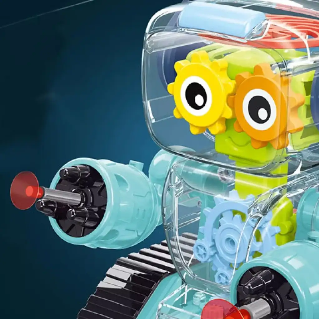 imagen de GearWheel robot de combate iluminado con lanzador en dos versiones 3