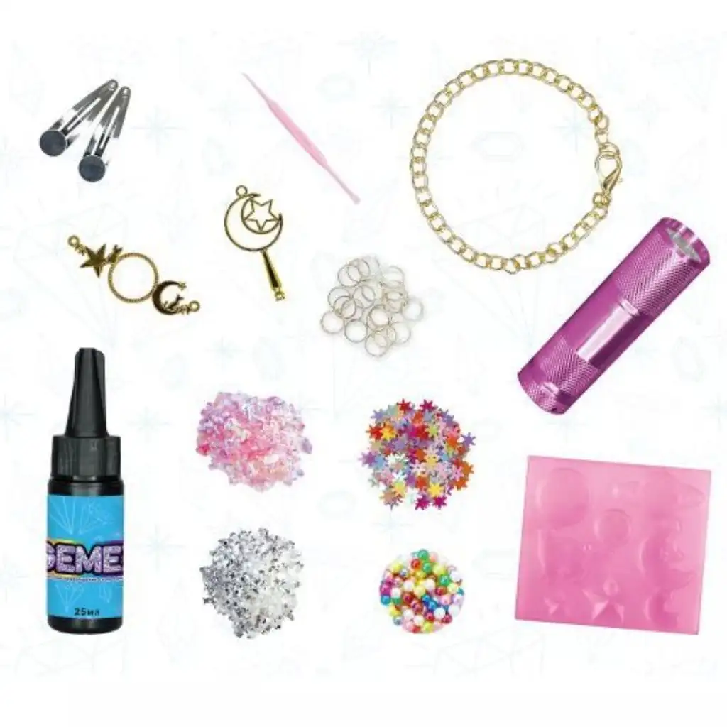 imagen de Gemex: Set de joyería de galaxia de gemas de gel 2
