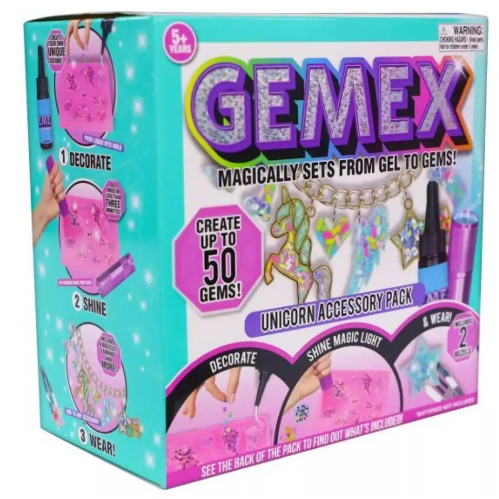 imagen de Gemex: Set de joyería de unicornio de gema en gel 1