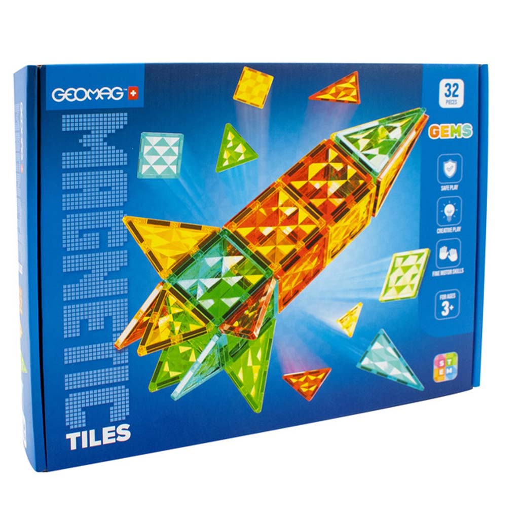 imagen de Geomag: Magnetic Tiles Gems Rocket set de cohetes de 32 piezas 1
