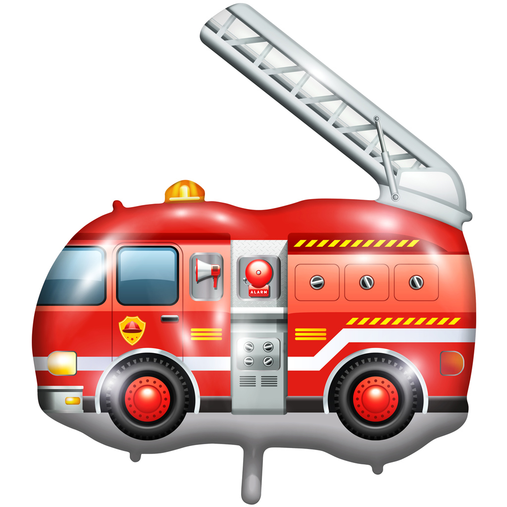 imagen de Globo de aluminio de coche de bomberos 65x51cm 1