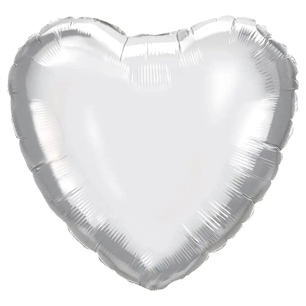 imagen de Globo de foil en forma de corazón – plata 46cm 1