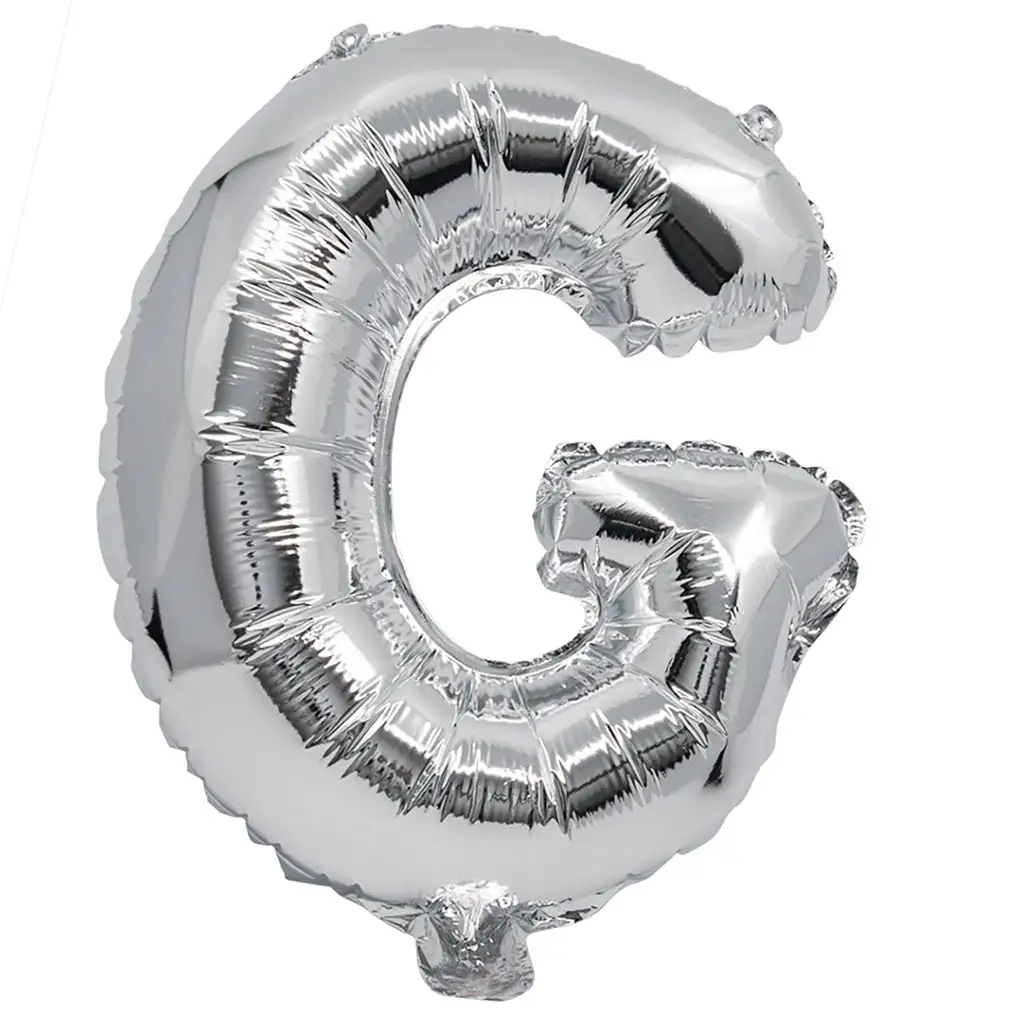 imagen de Globo de foil en forma de letra, color plata – letra G 32cm 1