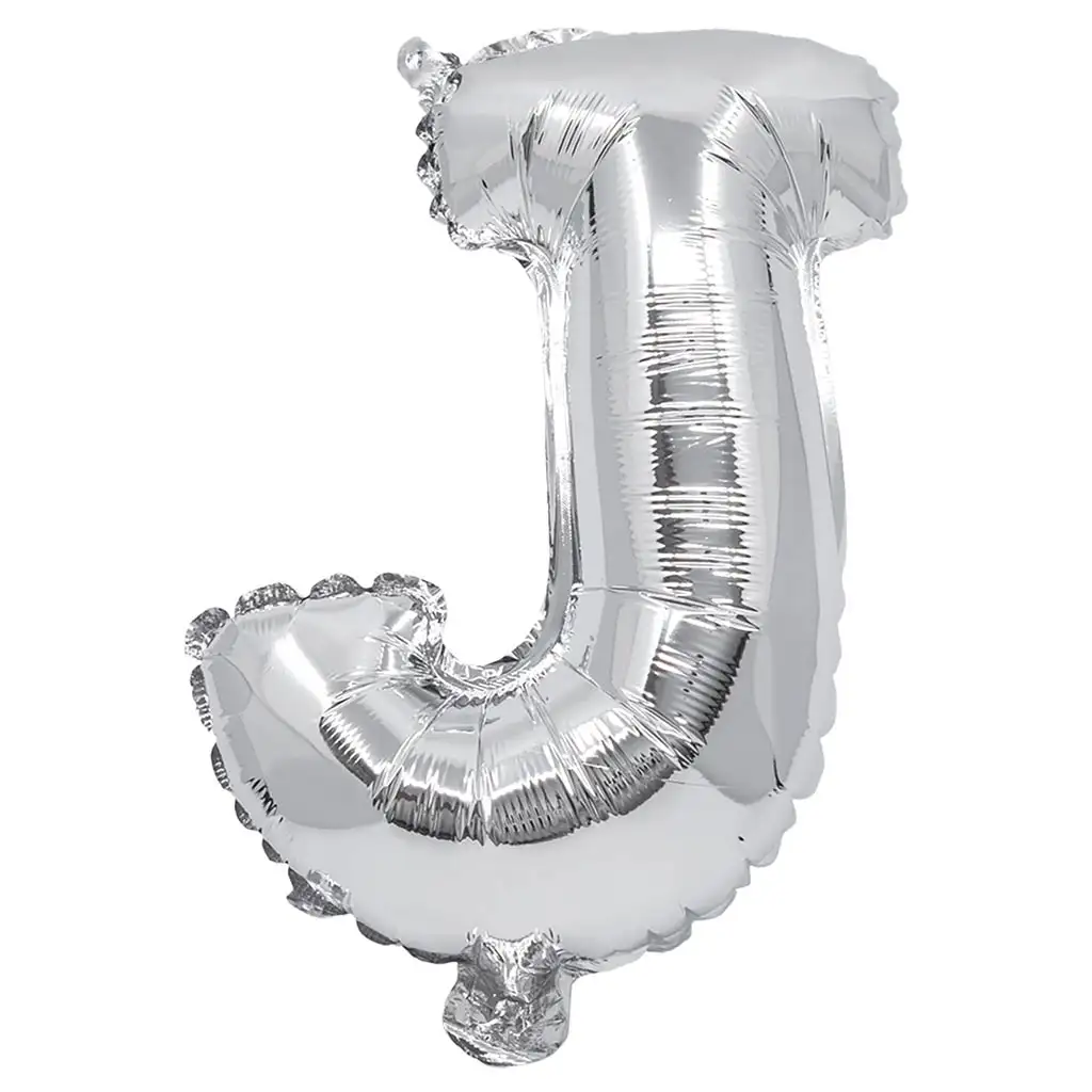 imagen de Globo de foil en forma de letra en color plata – letra J 32cm 1
