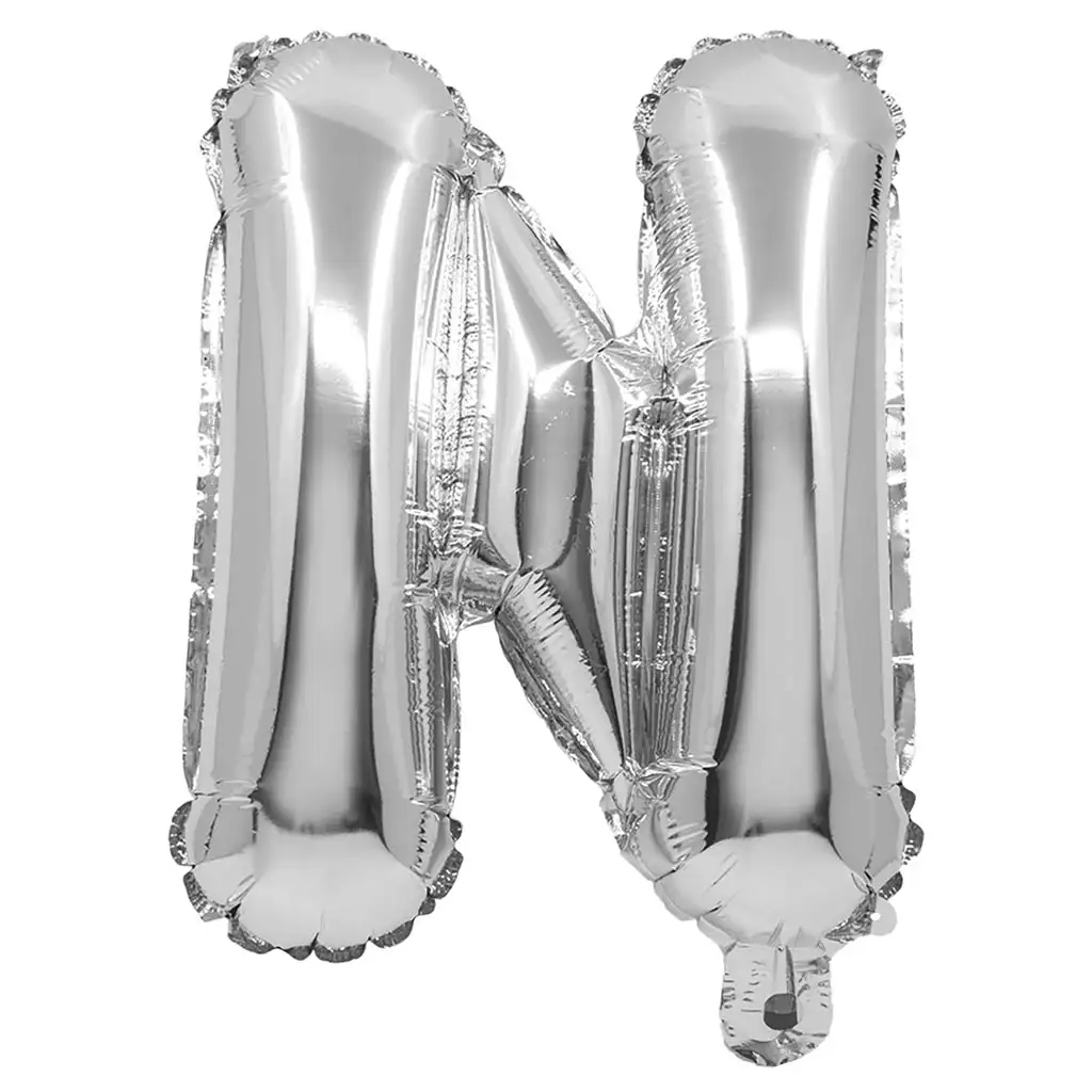 imagen de Globo de foil en forma de letra en color plata – letra N 32cm 1