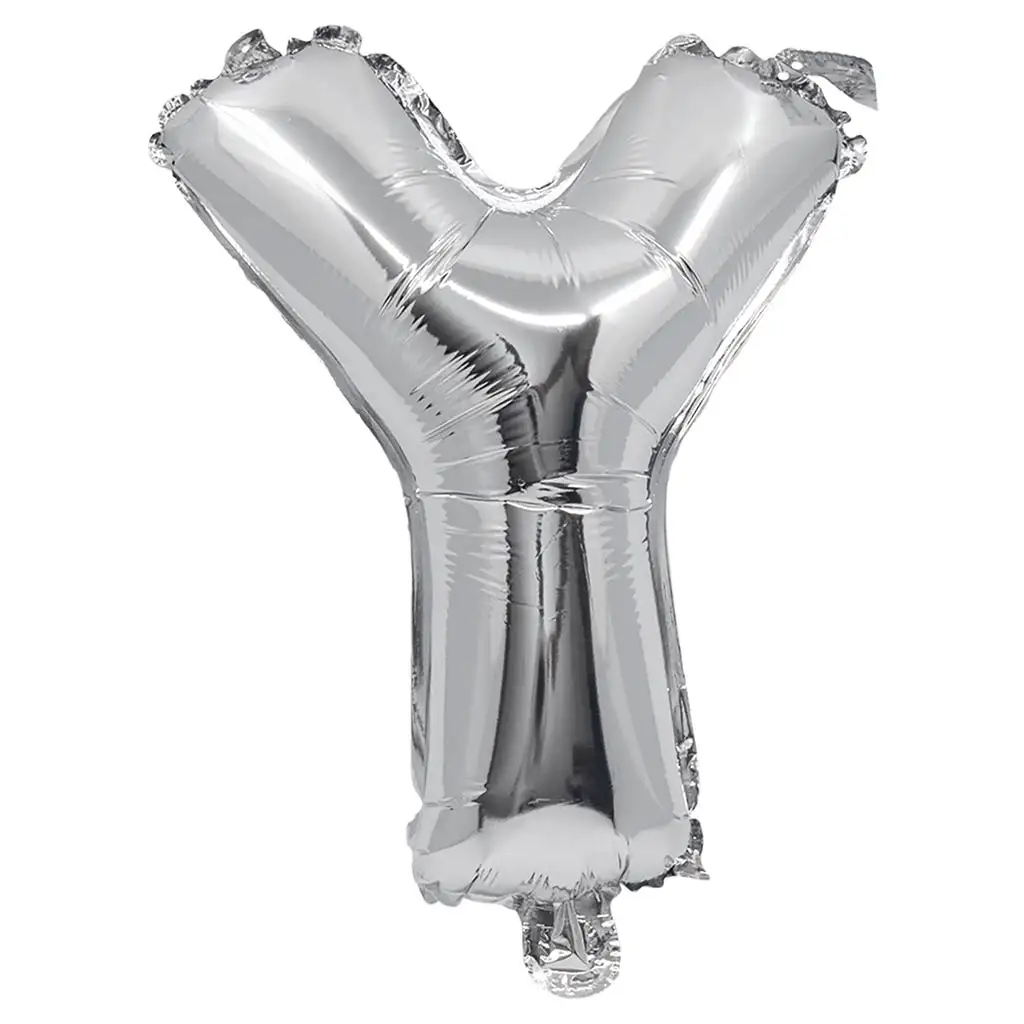 imagen de Globo de foil en forma de letra en color plata – letra Y 32cm 1