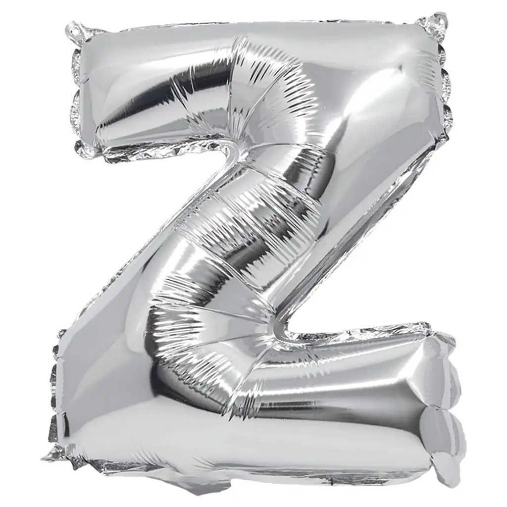 imagen de Globo de foil en forma de letra en color plata – letra Z 32cm 1