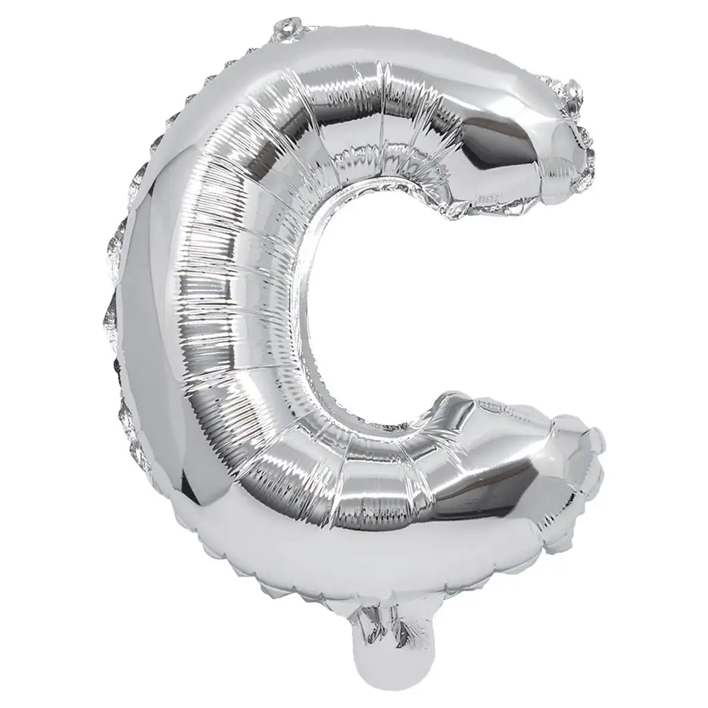imagen de Globo de foil en forma de letra en color plateado – Letra C 32cm 1