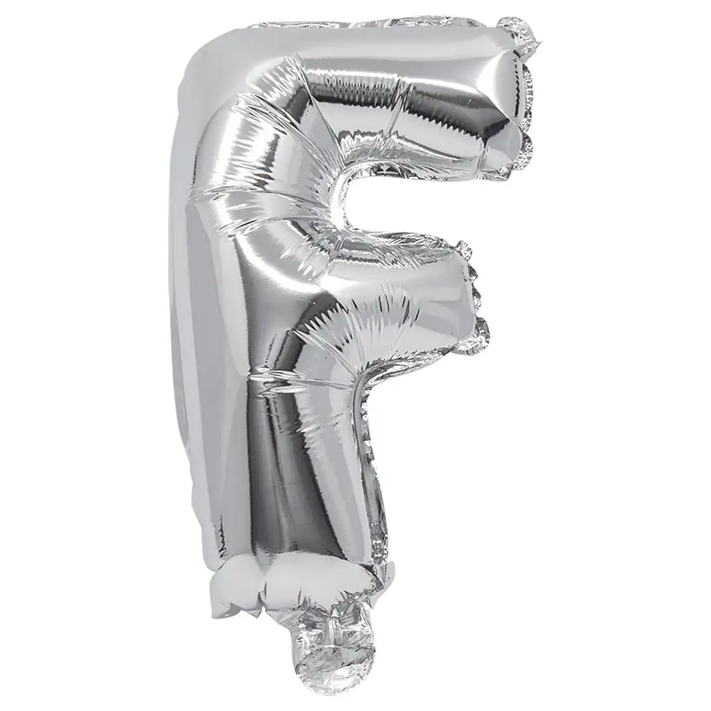 imagen de Globo de foil en forma de letra en color plateado – letra F 32cm 1