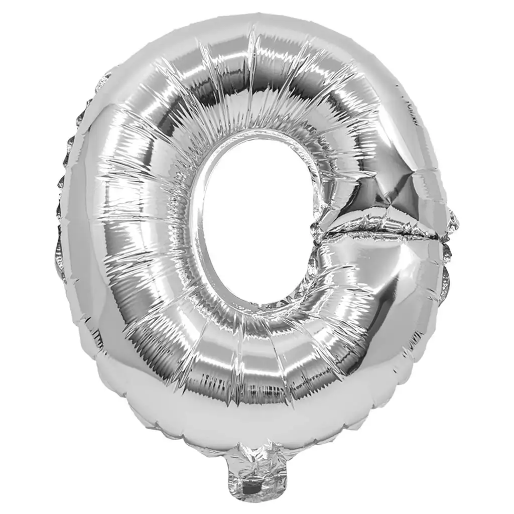 imagen de Globo de foil en forma de letra en color plateado – letra O 32cm 1