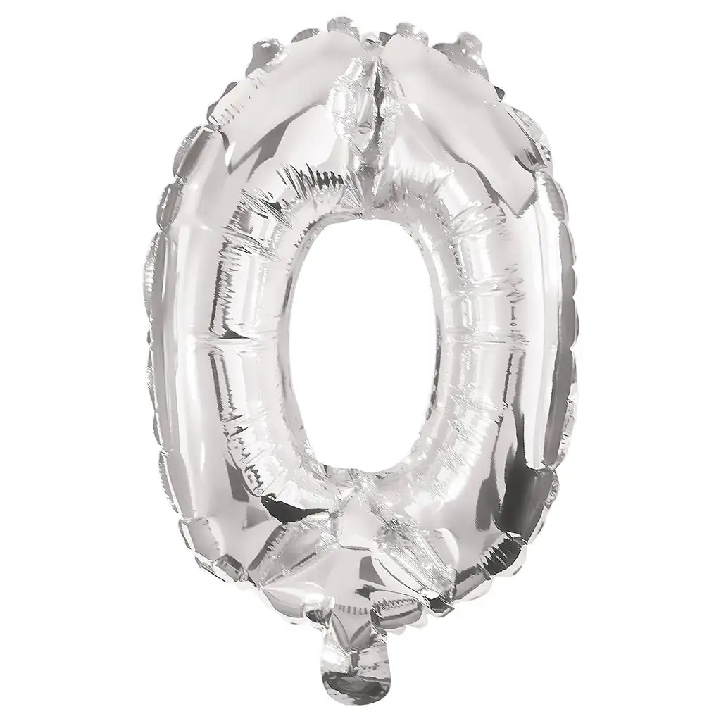 imagen de Globo de foil número 0 en color plateado – 86 cm 1