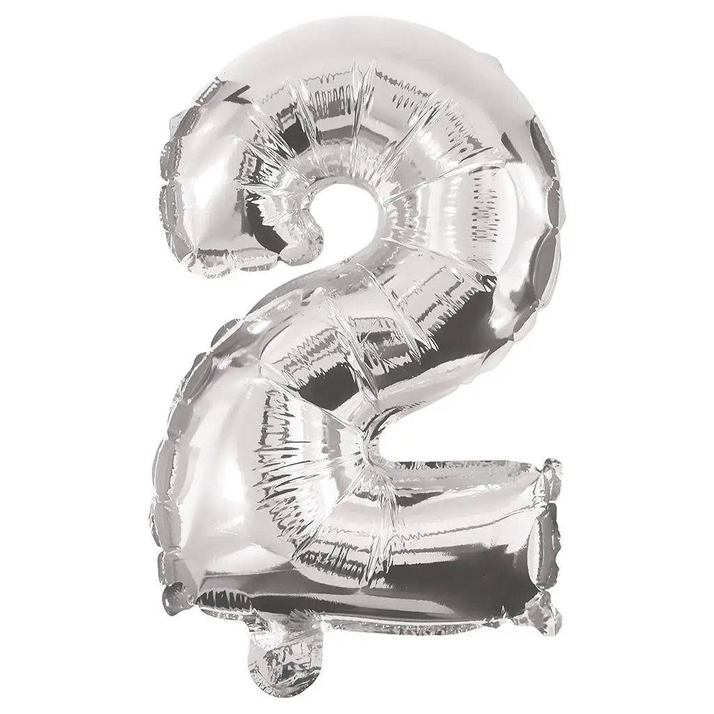 imagen de Globo de foil número 2 en color plateado – 86cm 1
