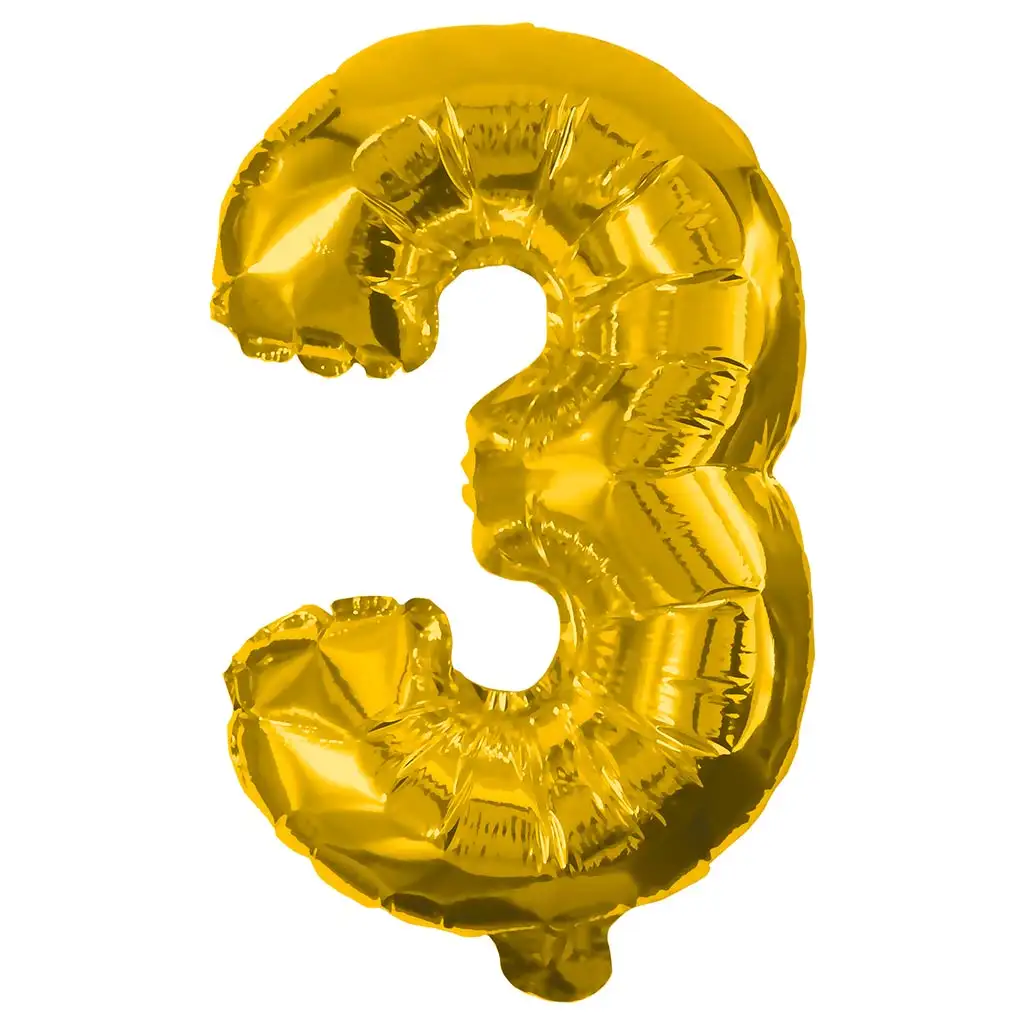 imagen de Globo de foil número 3 en color dorado – 86 cm 1