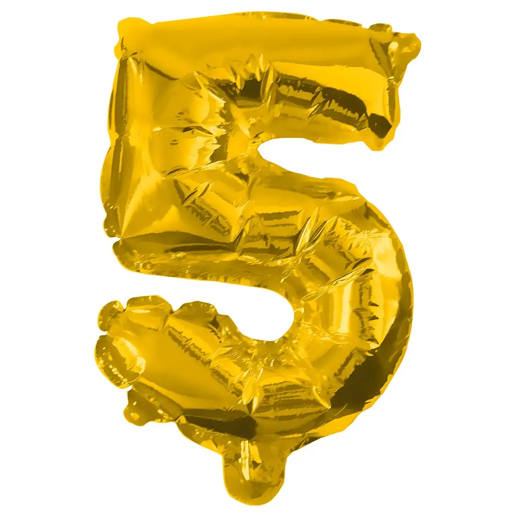 imagen de Globo de foil número 5 en color dorado – 86 cm 1