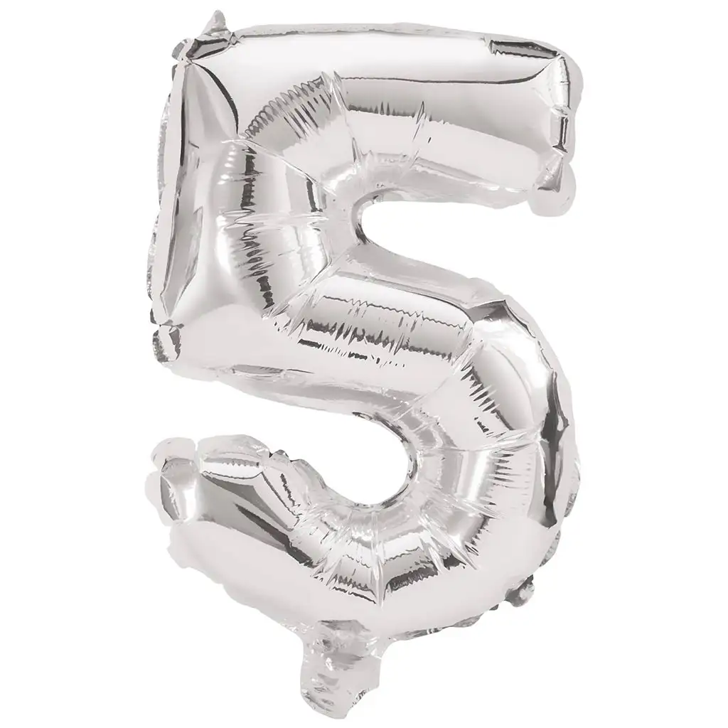 imagen de Globo de foil número 5 en color plateado – 86cm 1