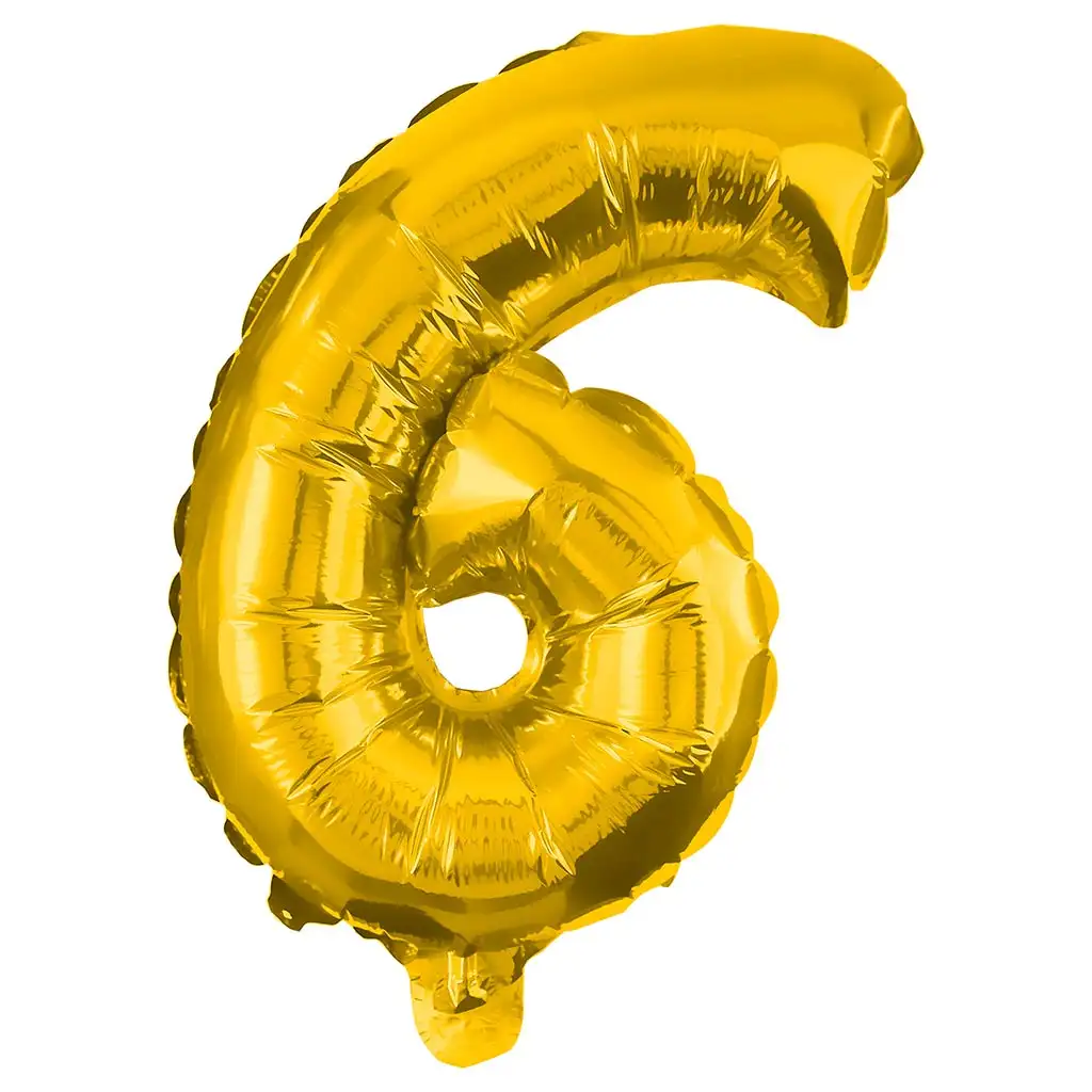 imagen de Globo de foil número 6 en color dorado – 32cm 1