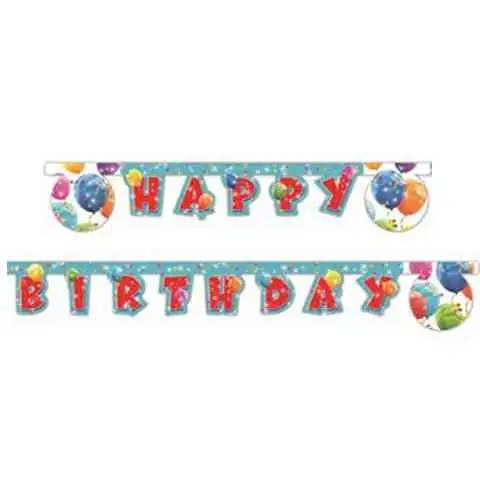 imagen de Globos brillantes con la inscripción Happy Birthday 300cm 1