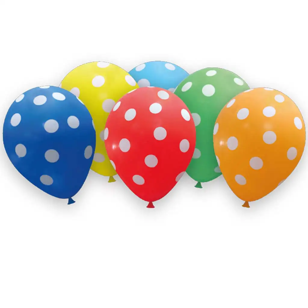 imagen de Globos de colores con lunares – set de 6 piezas 1