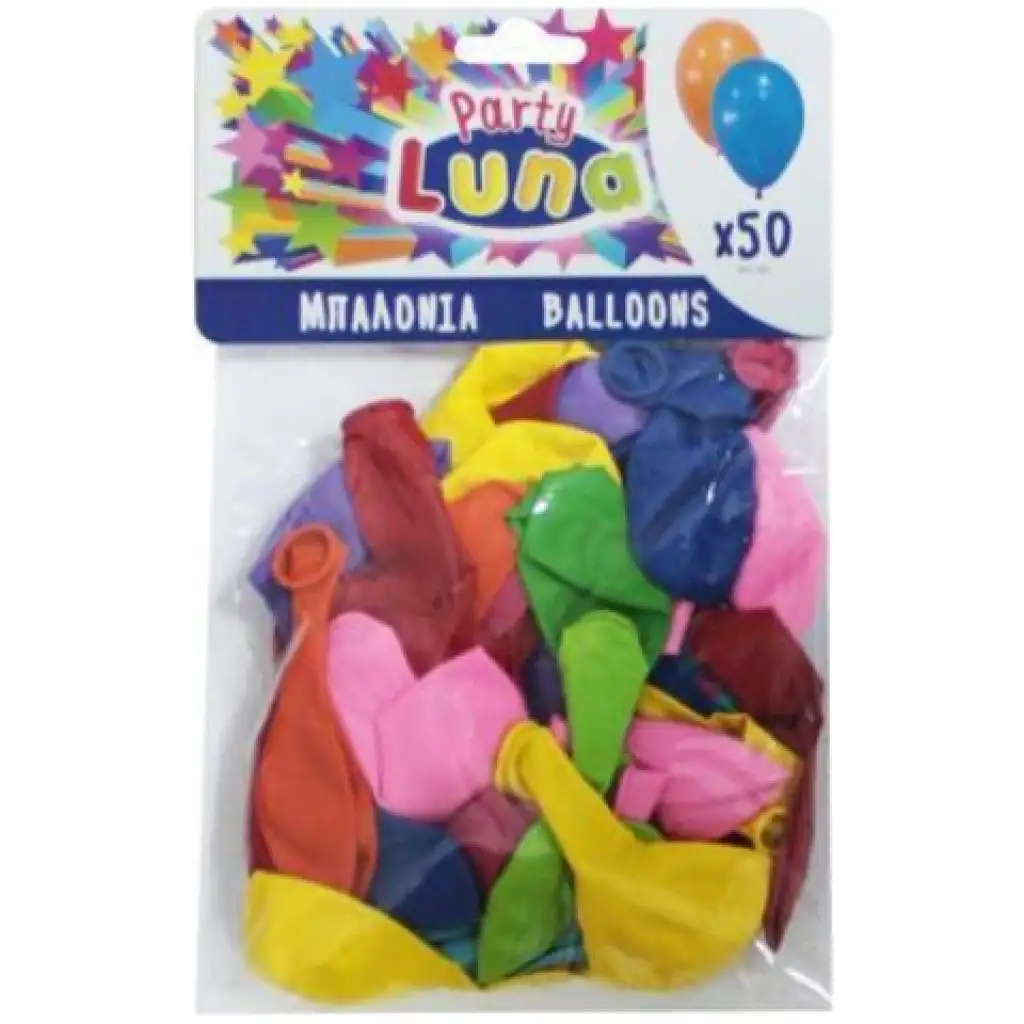 imagen de Globos de fiesta de colores de 24 cm, set de 50 unidades 1