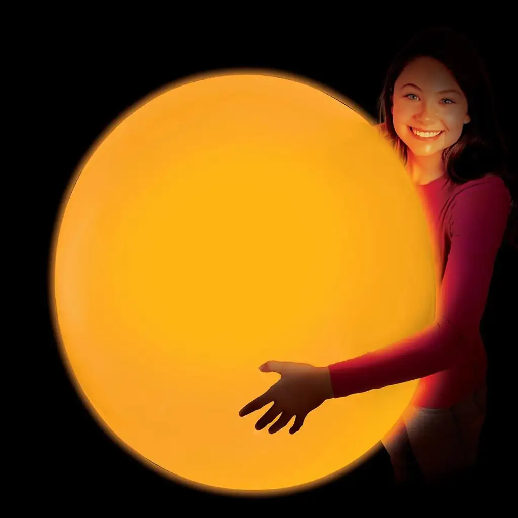 imagen de Glowzilla Wubble pelota de burbujas iluminada color naranja neón de 75cm 2