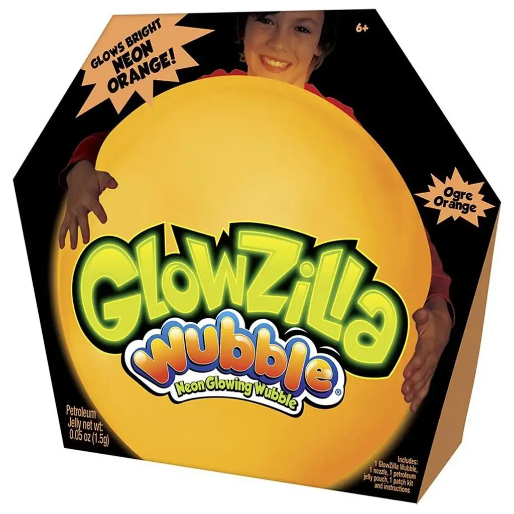 imagen de Glowzilla Wubble pelota de burbujas iluminada color naranja neón de 75cm 1