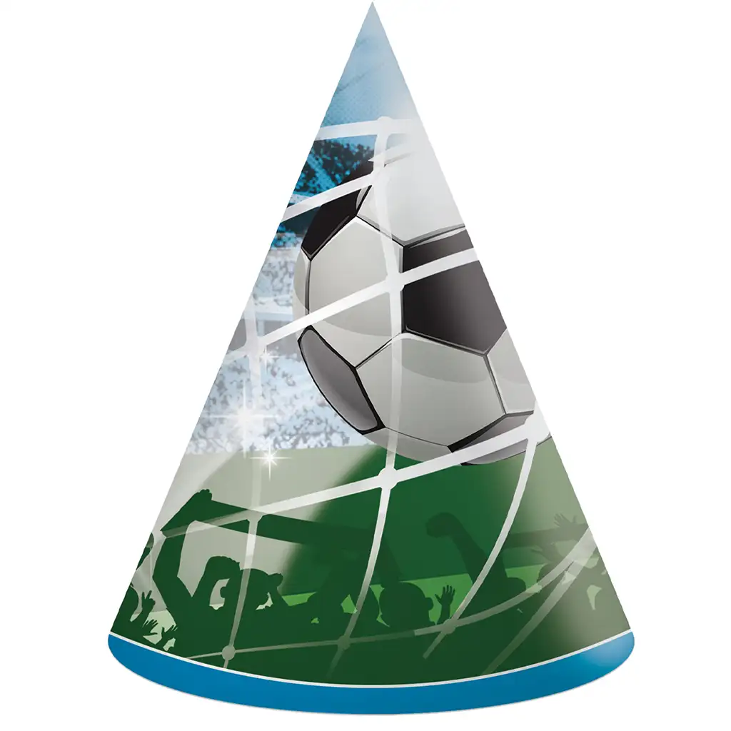 imagen de Gorro de fiesta de fútbol de cumpleaños Gólöröm set de 6 unidades 1
