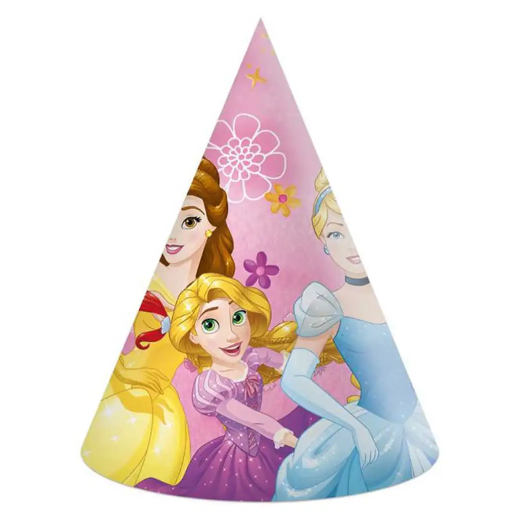 imagen de Gorro de fiesta de papel de Princesas Disney, set de 6 unidades 1