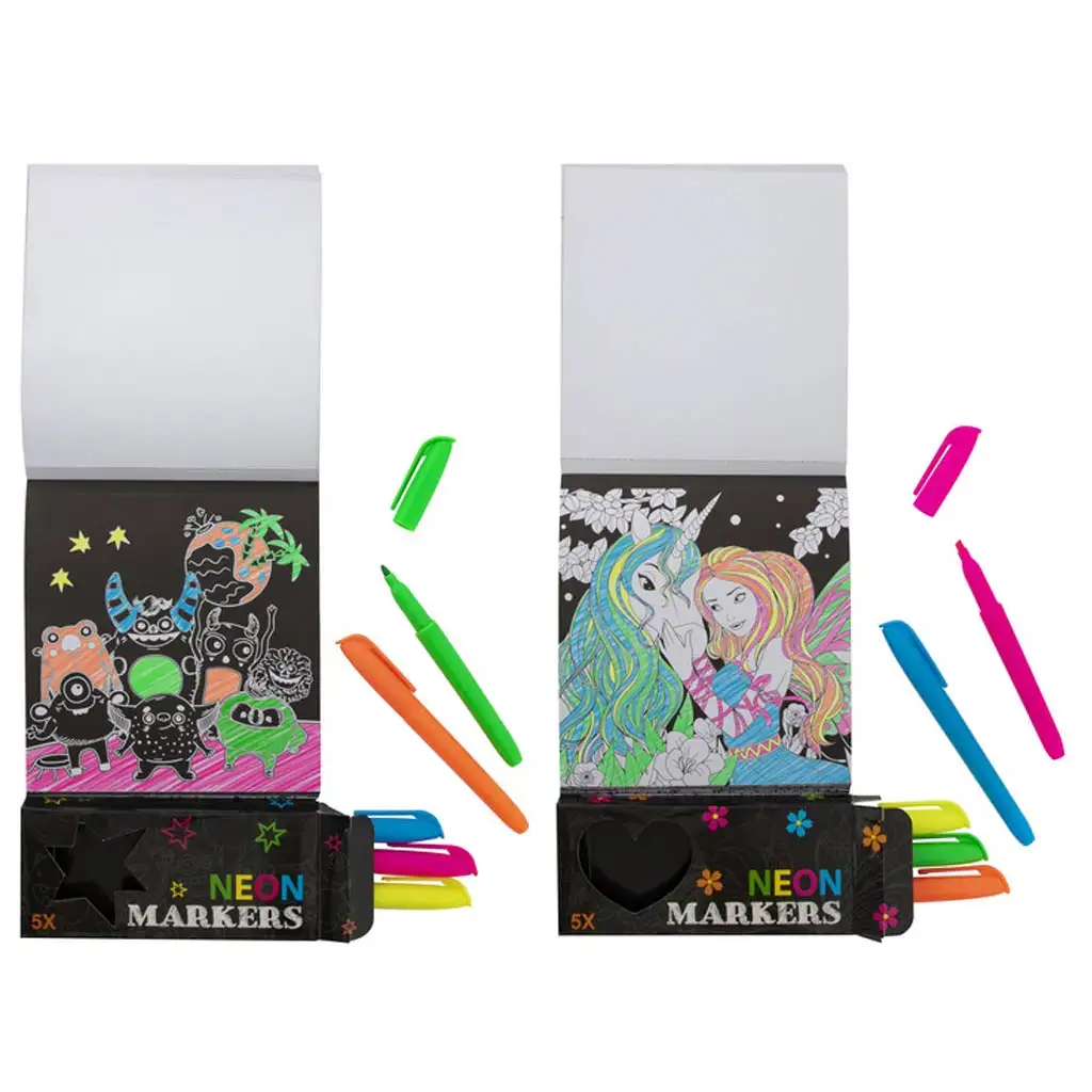 imagen de Grafix Neon set de pintura de 40 hojas con 5 rotuladores 3