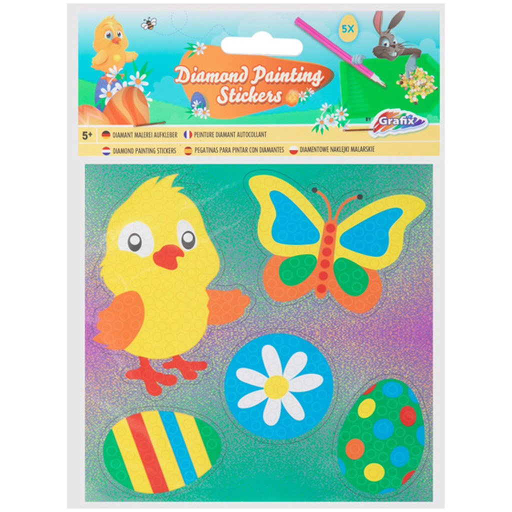 imagen de Grafix: Pack de 5 pegatinas de pintura de diamantes de Pascua A5 en 2 versiones 2