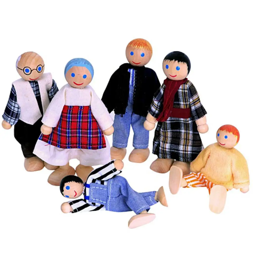 imagen de Gran conjunto de muñecas de madera familiar 1