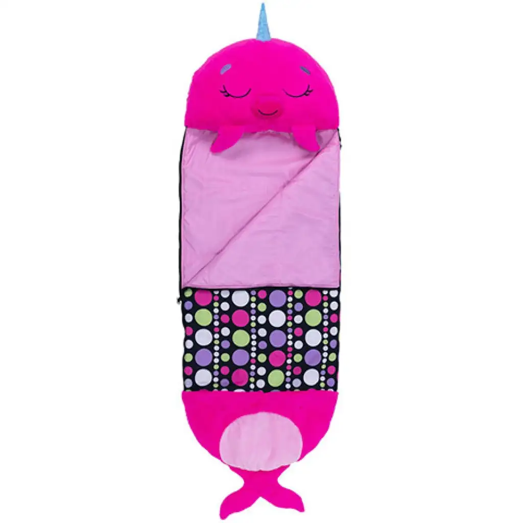 imagen de Happy Nappers: Almohada saco de dormir en forma de delfín rosa 137cm 2