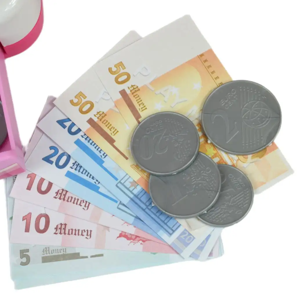 imagen de Happy Shopping: Caja registradora electrónica blanca-rosa con sonido y accesorios 22,5x17cm 9