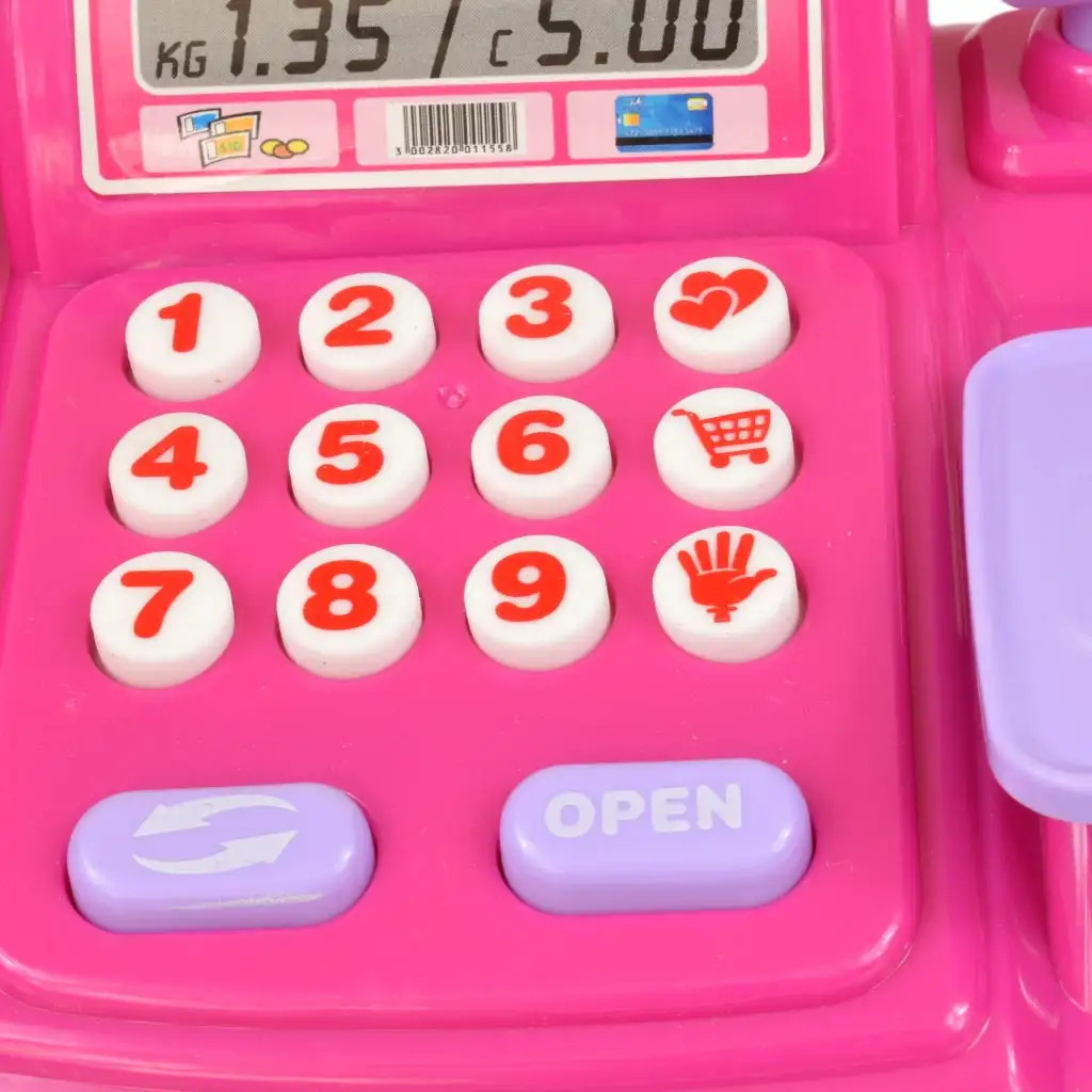 imagen de Happy Shopping: Caja registradora rosa con sonido y accesorios 23x14cm 4