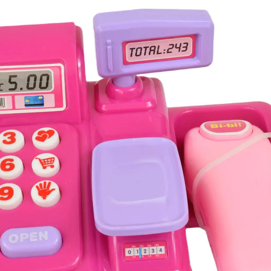 imagen de Happy Shopping: Caja registradora rosa con sonido y accesorios 23x14cm 6