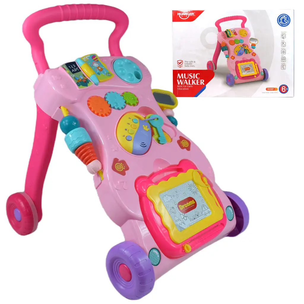 imagen de Happy World: Andador rosa para el desarrollo de habilidades 1