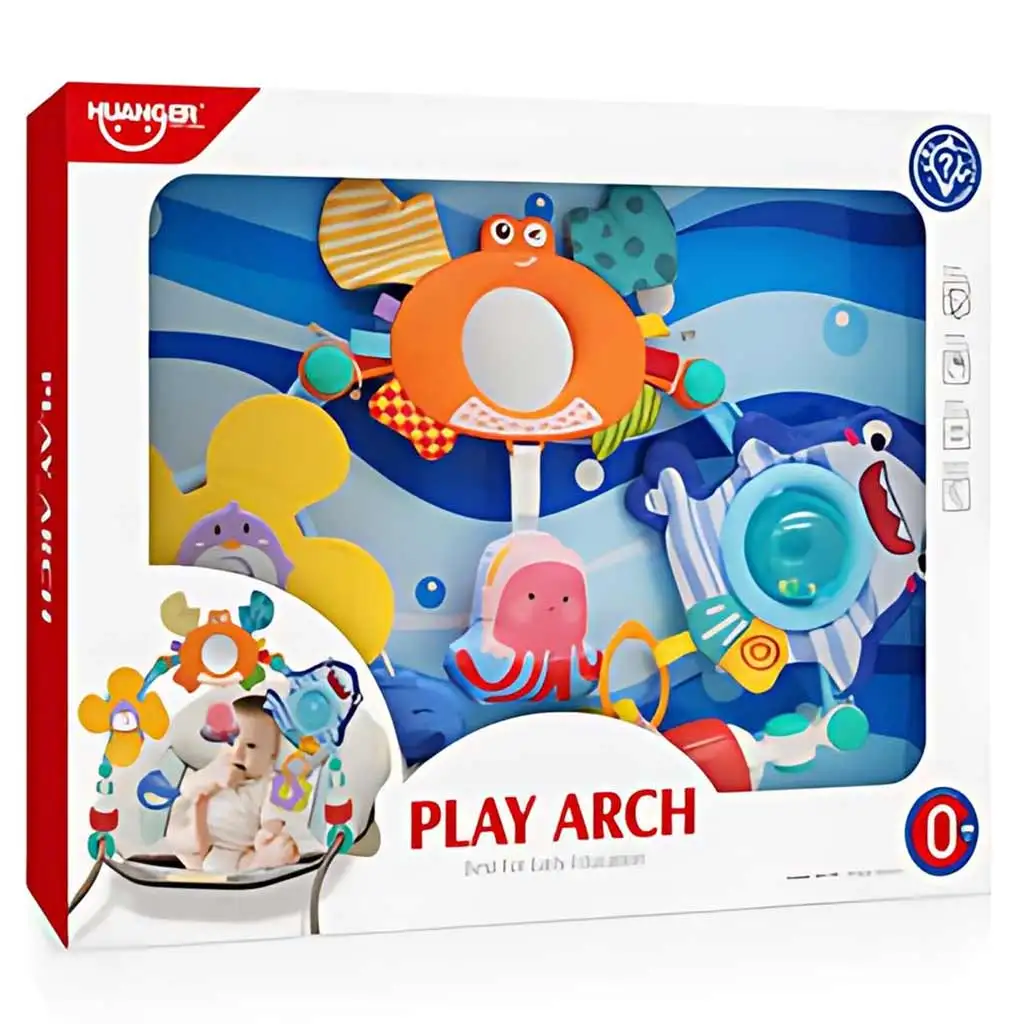 imagen de Happy World: Arco de juego de animales marinos para cuna o carrito de bebé 48x36cm 1
