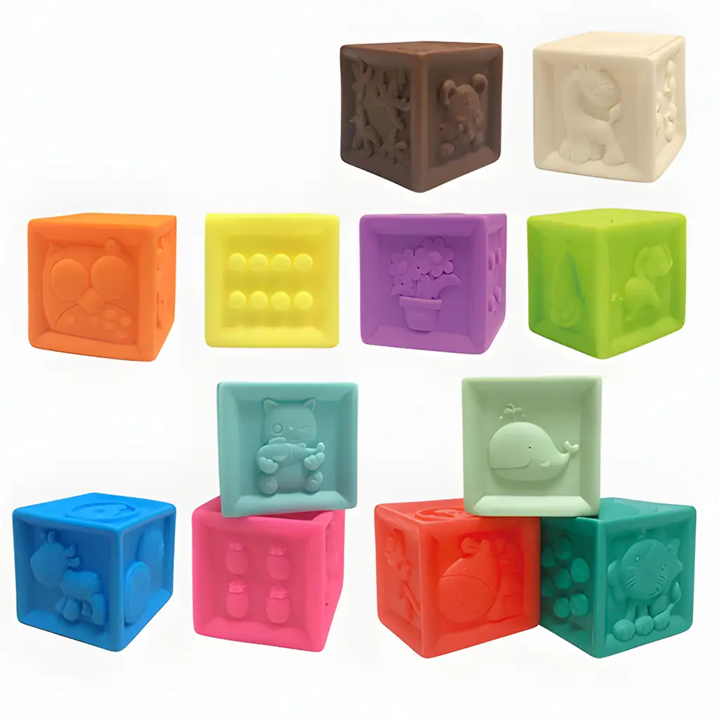 imagen de Happy World: conjunto de bloques de construcción suaves de 12 piezas para el desarrollo del tacto 2