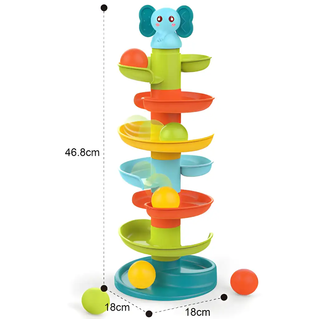 imagen de Happy World: Divertido circuito de bolas de elefantes 47cm 3