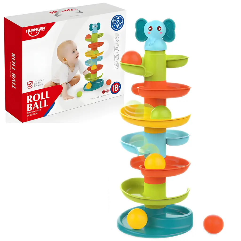 imagen de Happy World: Divertido circuito de bolas de elefantes 47cm 1
