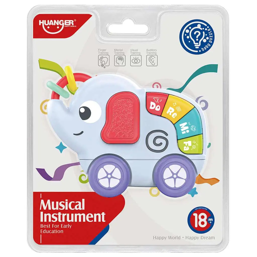 imagen de Happy World: Elefante amigo que solmisiza juguete de desarrollo de habilidades con efectos de sonido 1