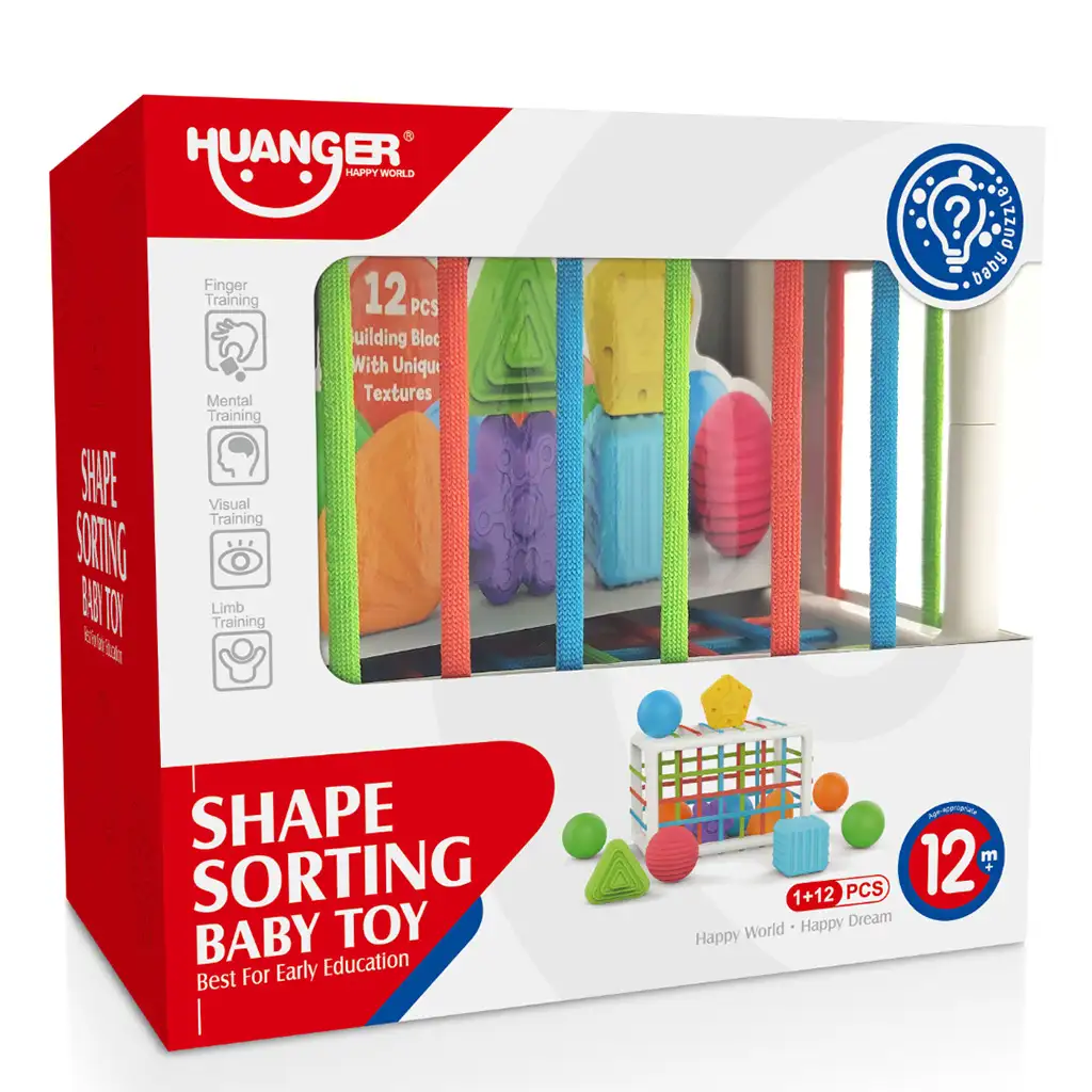 imagen de Happy World: Juego de clasificación de formas de 12 piezas para el desarrollo de habilidades 3