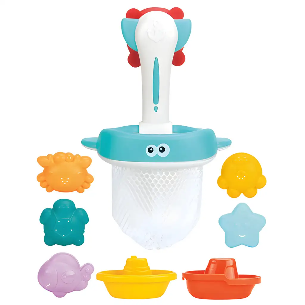 imagen de Happy World: Juguete de baño con animales marinos y red 2